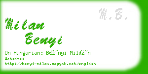 milan benyi business card